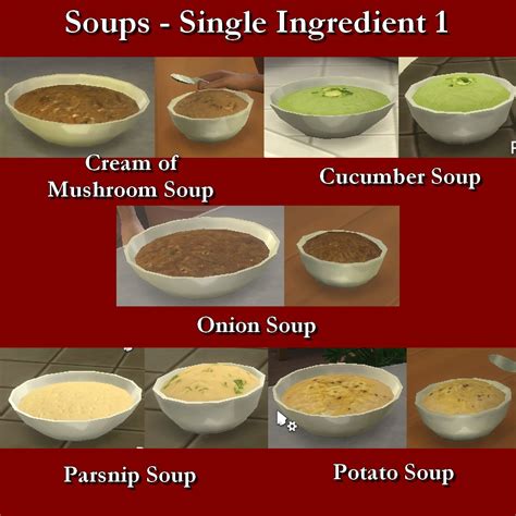 Mod The Sims Custom Food Soups Single Ingredient 1