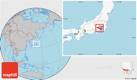 Book hotels, flights, & rental cars. Gray Location Map of Tokyo, highlighted country