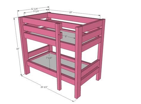 Build Wood Elf Sacred American Doll Bunk Bed With Desk