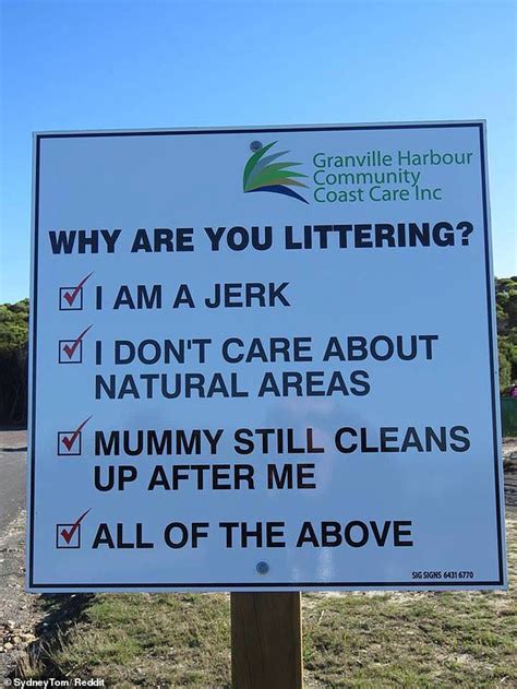 If there is time, students could take pictures of safety signs that they see outside school. Beach town's hilarious sign slamming rubbish-dropping ...