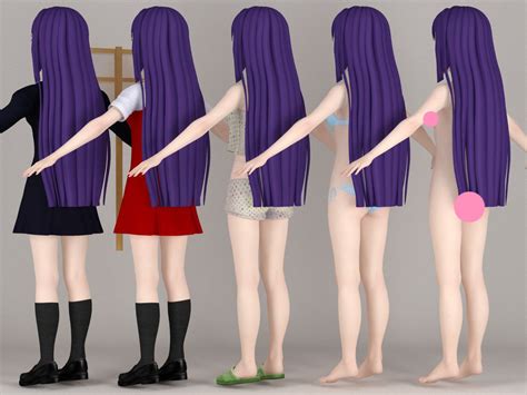 t pose rigged model of zange anime girl 3d model rigged cgtrader