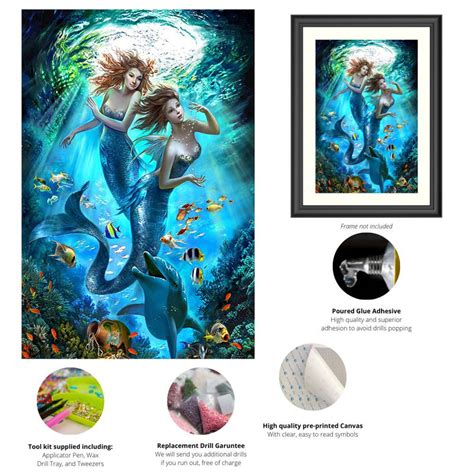 Diamond Painting Kit Mermaids Full Coverage Square Or Round Drill