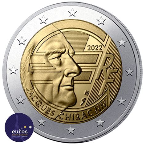 Coincard 2 Euros Commémorative France 2022 Jacques Chirac Brillant