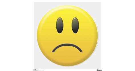 Sad Smiley Face Round Sticker Zazzle