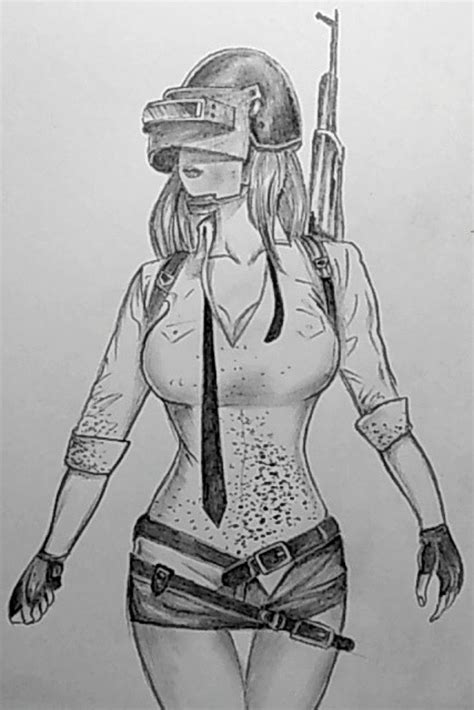 Drawing PUBG Female Character Female Characters Pencil Drawings