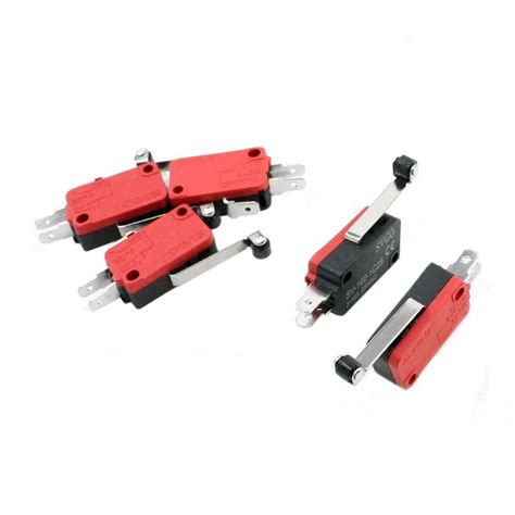 5 X Micro Limit Switch Long Hinge Roller Arm Spdt Snap Action Home In