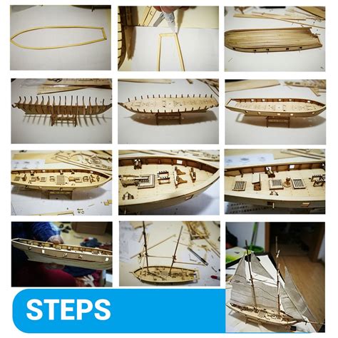 Ship Assembly Model Classical Wooden Sailing Boat Scale Decoration Wood