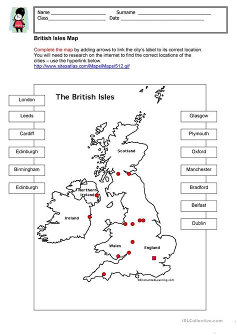Download and print the worksheets to do puzzles, quizzes and lots of other fun activities in english. British Isles Map worksheet - Free ESL printable ...