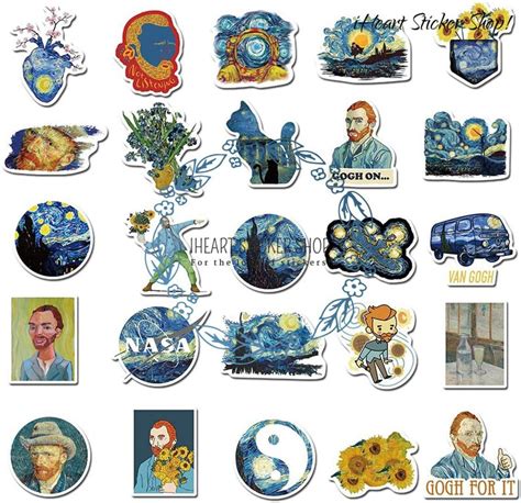 Van Gogh Sticker Packs Art Stickers Famous Art Stickers Etsy