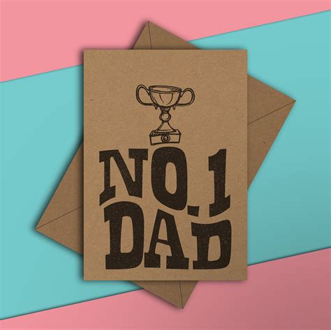 No1 Dad Trophy Funny Fathers Day Card Dad Daddy Etsy Uk