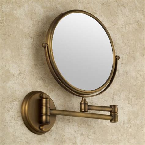 Do you assume bathroom magnifying mirror with light seems to be nice? Antique Brass Finish Wall Mounted Bathroom Magnifying ...