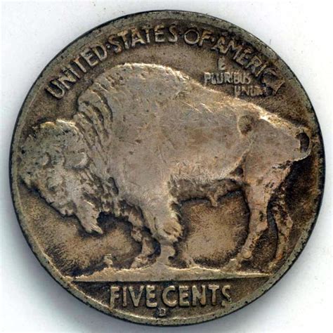 1937 D Indian Head Buffalo Nickel 5 Cents