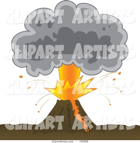 Bursting Volcano With An Ash Cloud Clipart By Paulo Resende