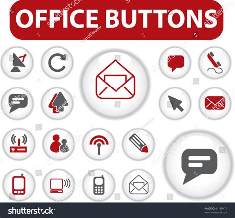 Office Buttons Vector 64189471 Shutterstock