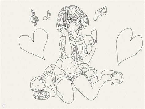 Anime Girl Listening To Music By Itsliam123 On Deviantart