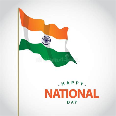 Happy India National Day Vector Template Design Illustration Stock