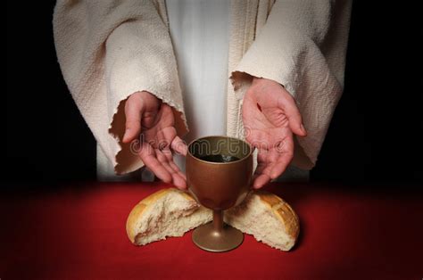 Hands Of Jesus And Communion Stock Image Image Of Give