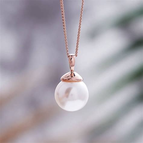 Rose Gold Pearl Necklace In Rose Gold Pearl Necklace Gold Pearl
