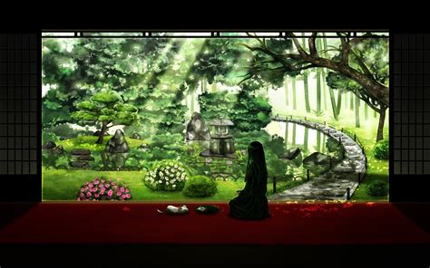 Anime Girls Garden Hd Wallpapers Desktop And Mobile