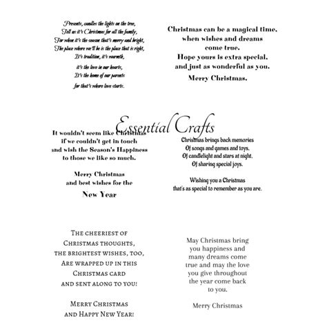 Peel Off Christmas Verses 15 Sticky Verses For Handmade Cards
