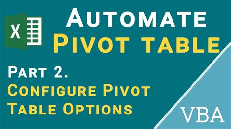 Automate Excel Pivot Table With Vba Configure Pivot Table Options