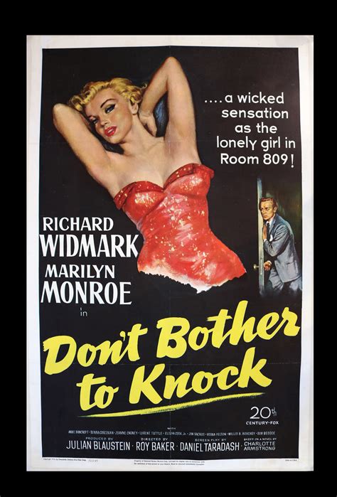 Marilyn Monroe A Rare Original Don T Bother To Knock U S Movie Poster