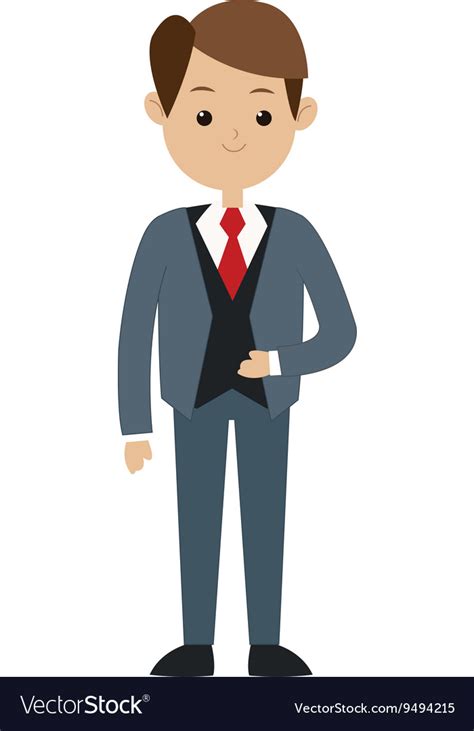 Man Formal Suit Icon Royalty Free Vector Image