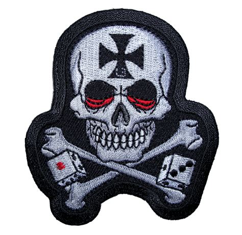 Maltese Cross Skull With Crossbones And Dice Patch Leather Supreme