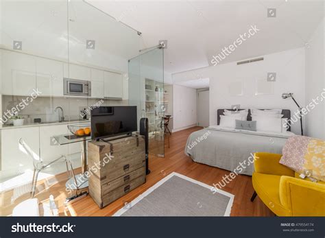 Modern Single Bedroom House Small Kitchen Stock Photo 479554174