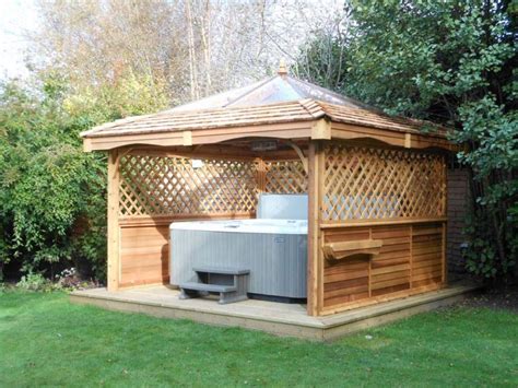 The added physical benefits of soaking in a hot tub are that you can sleep better. The Comfortable Gazebo Kits | Pergola Design Ideas