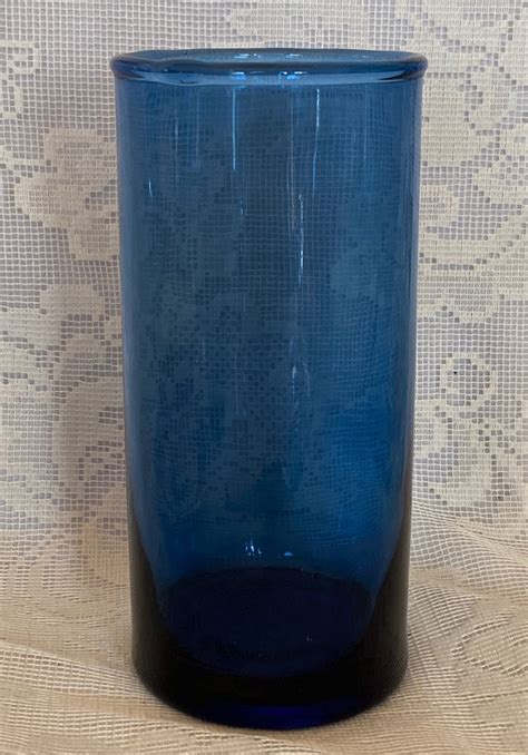 Collectible Vintage Cobalt Blue Blown Glass Vase Estate Item Etsy