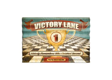 Victory Lane Corrugated Metal Sign