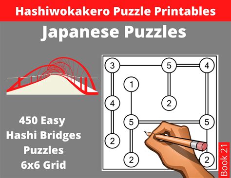 Easy Hashi Bridges Puzzles Printable Pdf 450 Hashiwokakero Etsy