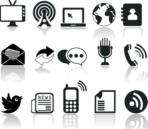Communication And Media Icon Vectors Free Download 36482 Editable Ai
