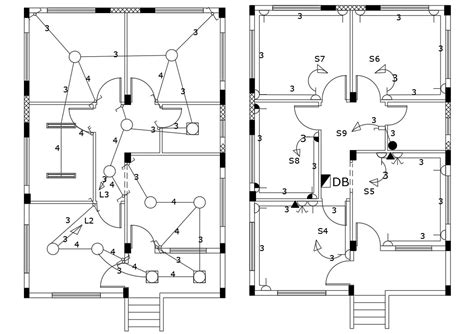Electrical Layout Plan Of House Floor Design Autocad File Cadbull
