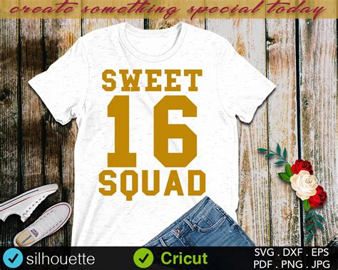 Sweet 16 Squad Svg Sweet 16 Svg Sixteenth Birthday Svg Etsy