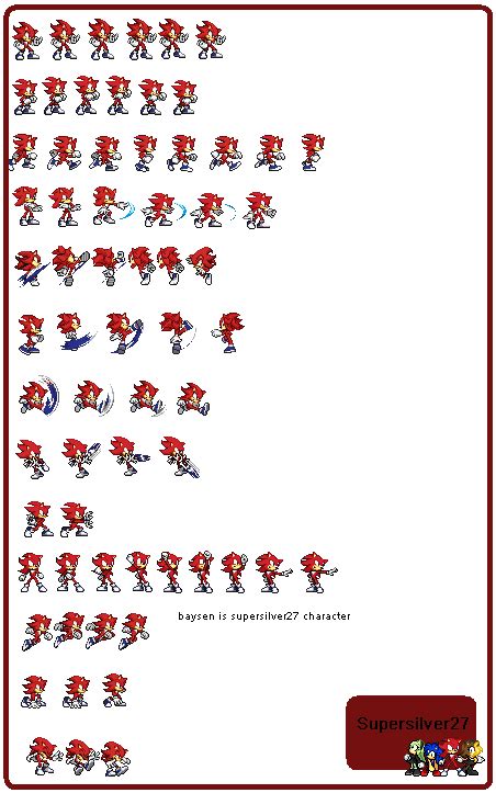 Baysen The Hedgehog Sprite Sheet 1 By Baysenahiru427 On Deviantart