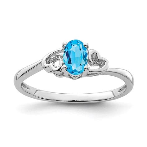 Sterling Silver Light Blue Topaz December Birthstone Ring 132 Gr Size