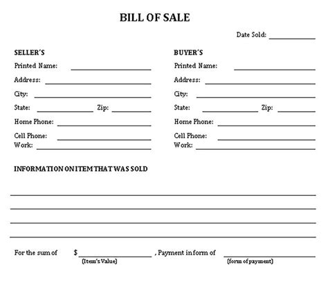 General Bill Of Sale Sample In 2021 Bill Of Sale Business Template