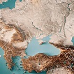 Ukraine Black Sea 3D Render Topographic Map Neutral Border Digital Art ...