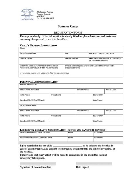 program registration form template sampletemplatess
