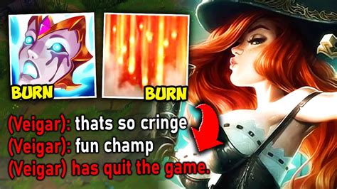 I Embarrassed Enemy Veigar With Ap Miss Fortune And He Flames Then Rage Quits Youtube