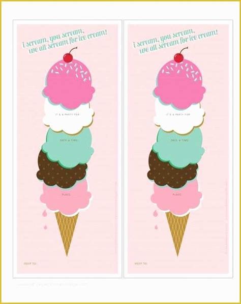 Ice Cream Social Invitation Template Free Of Free Ice Cream Party