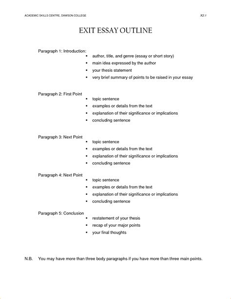 Exceptional Essay Outline Format Thatsnotus