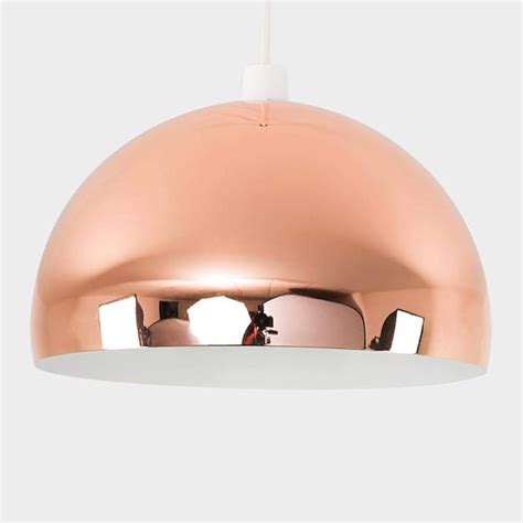 Modern Copper Effect Metal Dome Shaped Ceiling Pendant Light Shade