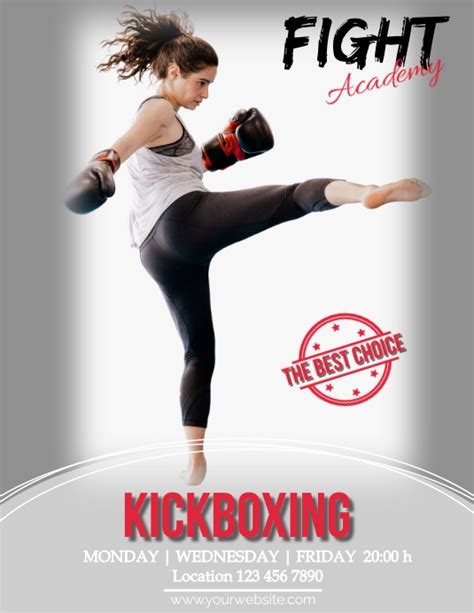 Pamflet Kickboxing Templat Postermywall