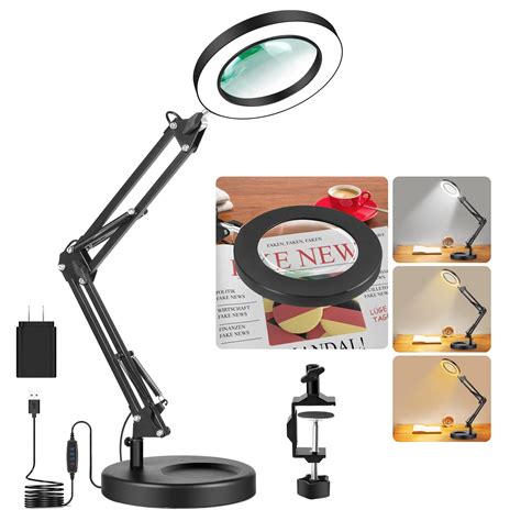 Buy Magnifying Glass With Light And Stand Savsoo 5x Real Glass 2 In 1