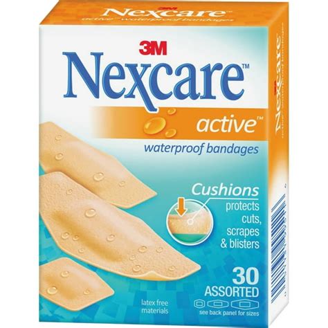 Nexcare Active Waterproof Bandages Assorted Sizes 30 Count Walmart