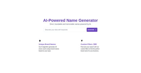 Ai Powered Name Generator Aiパワードネームジェネレーター Aiツール一覧データベース