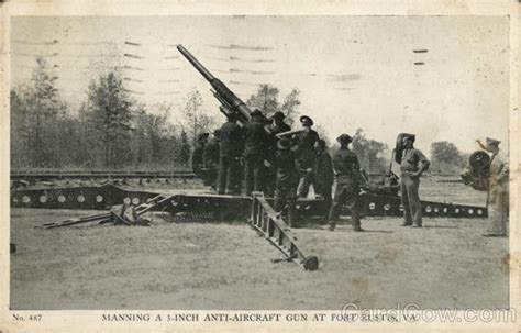 Manning A 3 Inch Anti Aircraft Gun At Fort Eustis Va Virginia Postcard